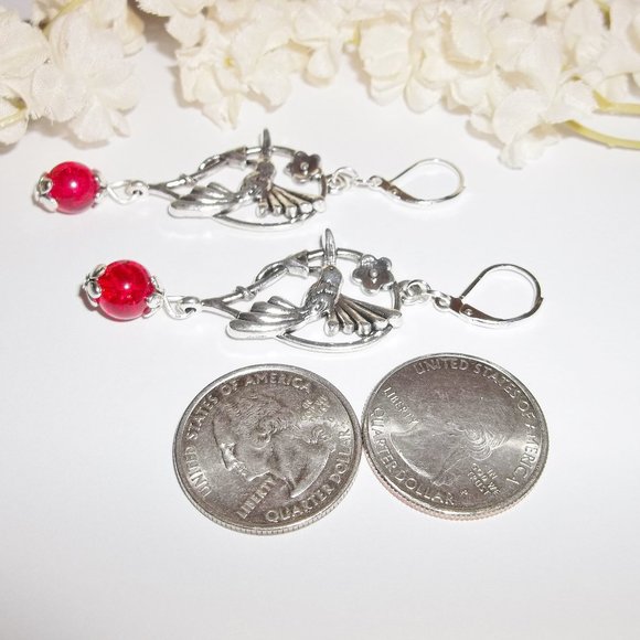 Hummingbird Earring Set Large Big Statement 4523 - Picture 5 of 8